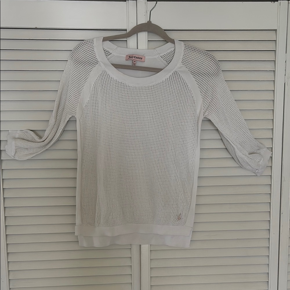 Juicy Couture White Mesh Sweater